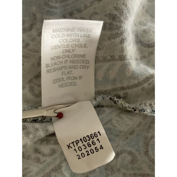 J.Jill Wearever Collection Sz MEDIUM Blue Paisley Pleated Tunic Top Stretch EUC - Picture 11 of 11